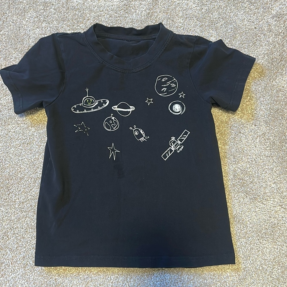 Cute black t-shirt, space themed